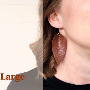 Leather leaf earrings / pointed pinch leaf earrings / not associated with Joanna Gaines or Magnolia Market image 5