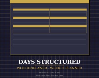 Weekly Planner PDF Printable | Digital Planner Instant Download | Weekly Schedule | Productivity Planner | DaysStructured