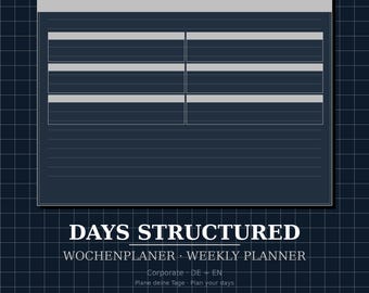 Weekly Planner PDF Business Design | Professional Planner Instant Download | Manager Planner | Executive Planner | DaysStructured