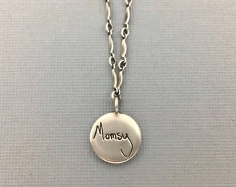 handwriting necklace | mourning jewelry | preserved handwriting | handwriting jewelry | bespoke |  Love Is Everything Handwriting Necklace