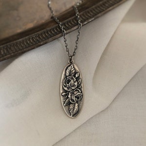 Rose Pendant, Victorian Rose Necklace by Kristin Larson
