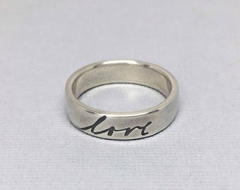 handwriting wedding ring | personalized ring | remembrance ring | memorial handwriting  |  Authentic  Love Handwriting Ring