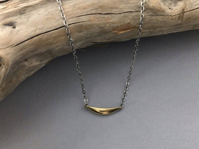 Passage Necklace, 14k gold Boat, encouragement necklace, canoe, nautical jewelry image 1