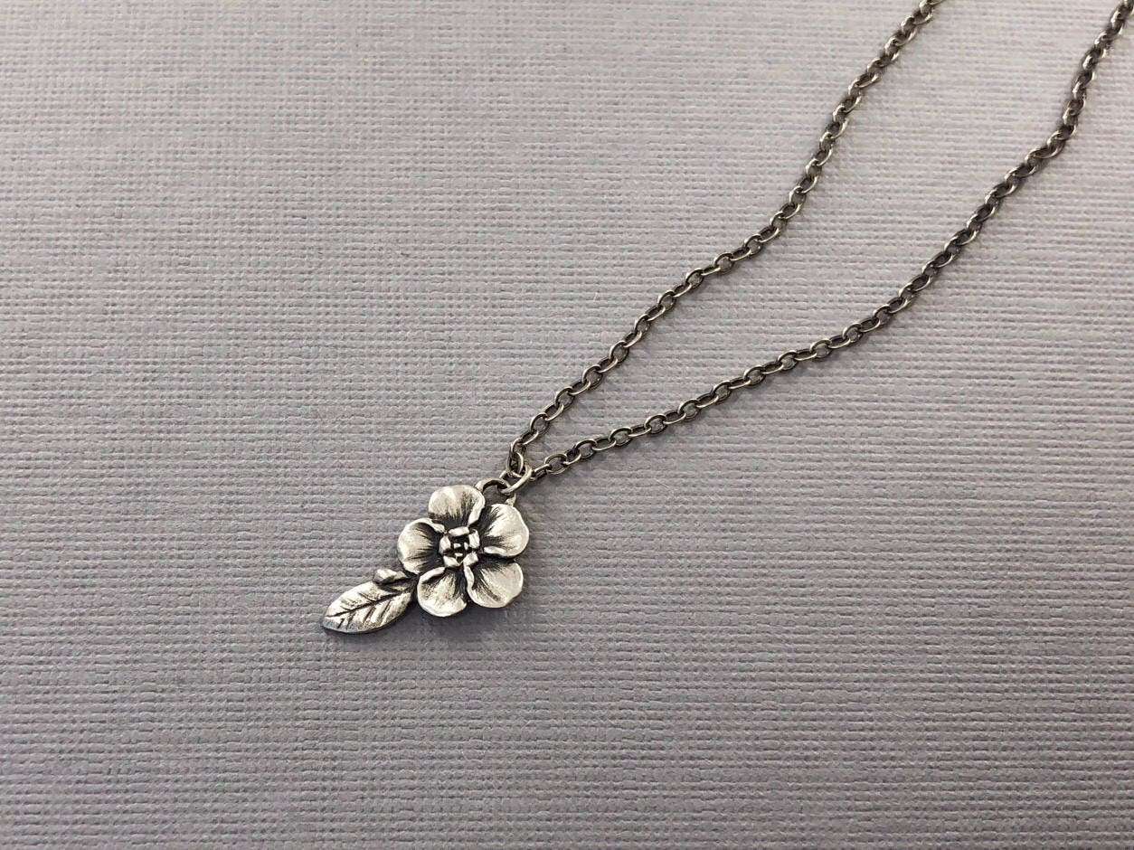 Forget Me Not Necklace language of flowers Victorian | Etsy