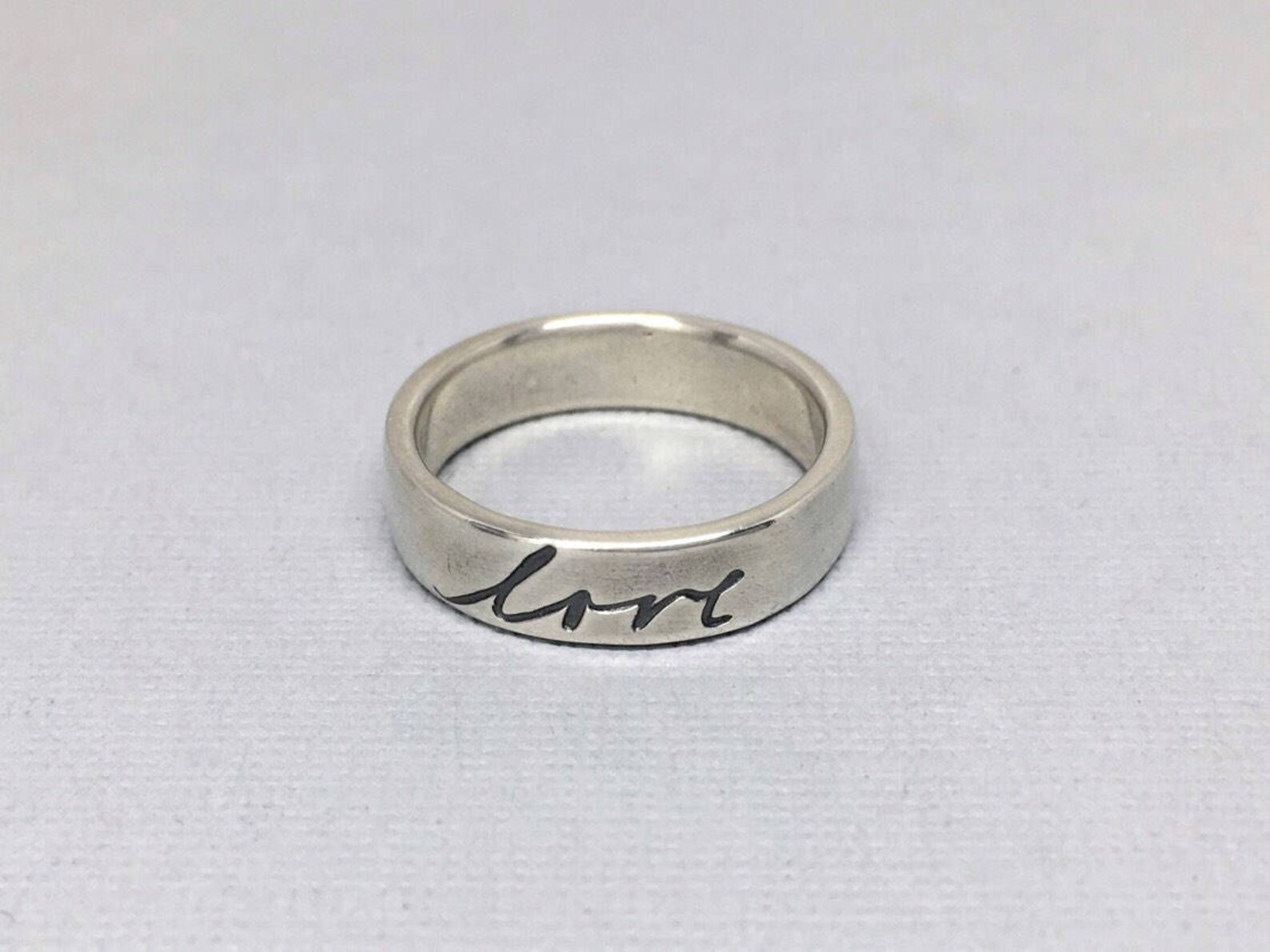 Handwriting Wedding Ring Personalized Ring Remembrance Etsy