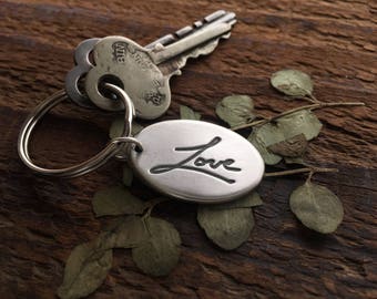 handwritng key chain | personalized for him | custom key chain | groom's men gift | father's day gift | keepsake key chain