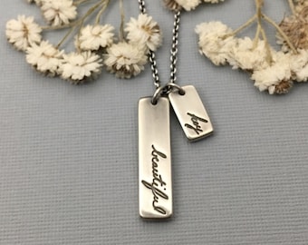 personalized handwriting necklace | name necklace | custom memorial necklace | Authentic Love Multi Charm Handwriting Necklace