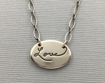 family handwriting heirloom | personalized necklace | your handwriting | Sweet Love Handwriting Necklace
