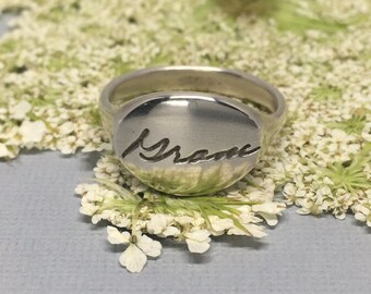 handwriting ring |  personalized wedding jewelry | handwriting jewelry | personalized ring | memorial ring | Sweet Love Handwriting Ring