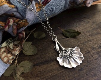 art nouveau necklace | bohemian flower | boho necklace | jacobean flower necklace | botanical jewelry | Folk Flower necklace