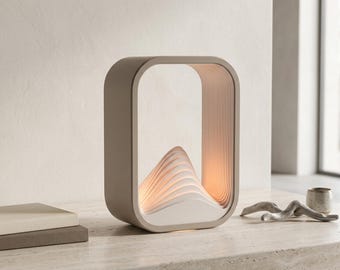 Cozy Table Lamp, Ripple Wave Sculpture Light, Bedside Mood Lighting, Housewarming Gift, Warm LED Night Light, Desk Decor, Australian Made