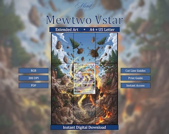 Mewtwo VSTAR GG44/GG70 CRZ: Sword & Shield Crown Zenith Galarian Gallery Extended Binder Art (Digital Download)