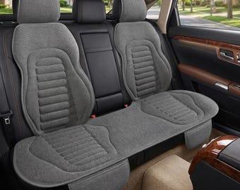 Funda protectora de asiento de lino para SUV, camioneta y sedán. Mejora del interior. Tejido transpirable. Cojín antideslizante. Accesorio universal para automóvil.
