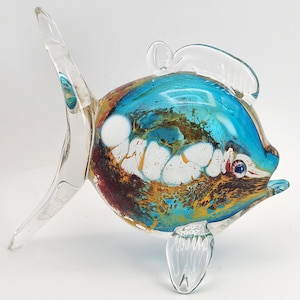 Brian Heritage OOAK Signed Vintage Y2K Art Glass Fish Sculpture 6" L
