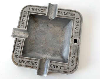 WW2 Period Hardware Store Promotional Glass Ashtray Art Deco Glass Ashtray WW2 Memorabilia Man CaveWorkshop Decor. 1930s Retro Glass