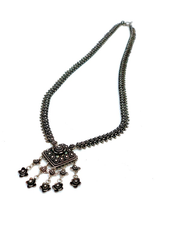 Indian silver necklace - image 1