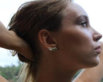 Angel wing stud earrings silver plated stud earrings angelic jewellery angel wings studs