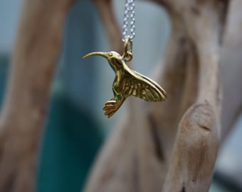 Brass hummingbird charm hummingbird pendant dainty hummingbird charm gift for her bridal jewellery beja flor