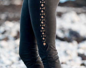 Black organic leggings, studded leggings, tribal leggings, sexy leggings, black leggings, work -out leggings, festival leggings