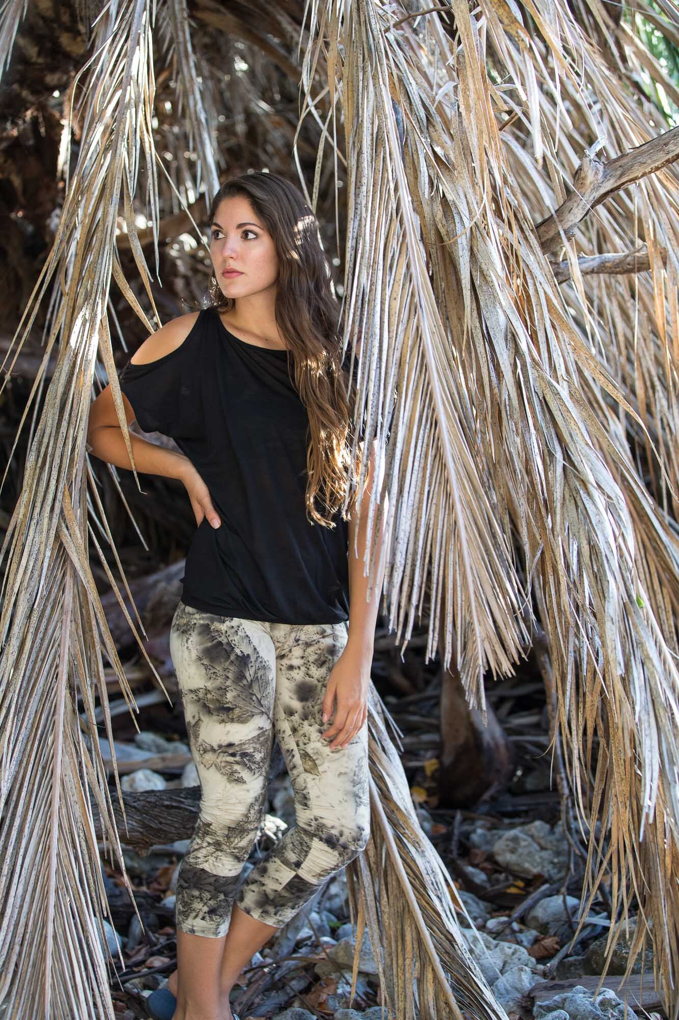 Organic leggings, organic bamboo, natural plant dyed, yoga tights, active wear, high waisted leggings, capri leggings