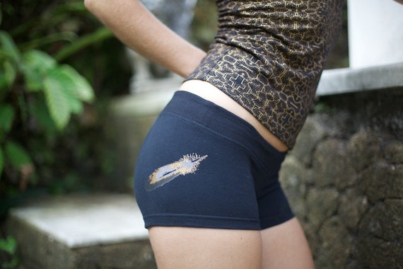 black lycra hot pants