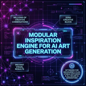 Cyberpunk AI Prompt System Generator - Infinite Creative System for Visual Artists & Creators - Cyberpunk AI Prompt Grid Matrix