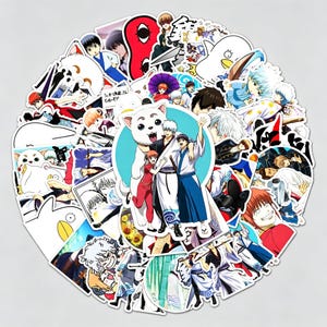 Leuke Gintama-stickers: 50 stuks | Stickerpakket chibi-anime geïnspireerd door gin tama | Sakata Gintoki-vinylstickers