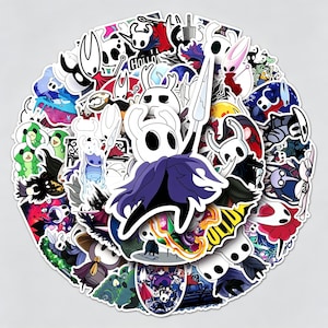 50pcs-Cute Hollow Knight Stickers Pack | Chibi Game Inspired Vinyl Stickers | Indie Game Sticker Set for Laptop, Planner & Journal