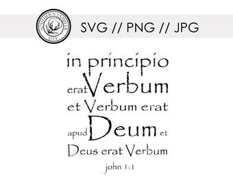 Latin John 1:1 Classical Conversations tutor mom/ svg png jpg cut file Silhouette Cricut Cutting Machine / T shirt print file