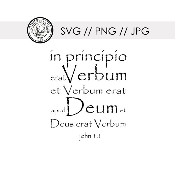 Latin John 1:1 Classical Conversations tutor mom/ svg png jpg cut file Silhouette Cricut Cutting Machine / T shirt print file