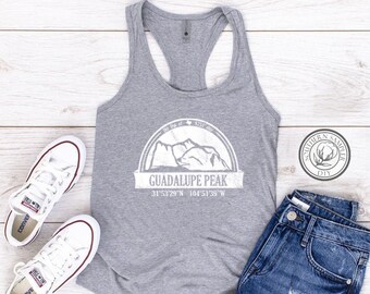 Guadalupe Peak Shirt Tank top Guadalupe Peak National Park Next Level 1533 Women's Ideal Racerback Tank