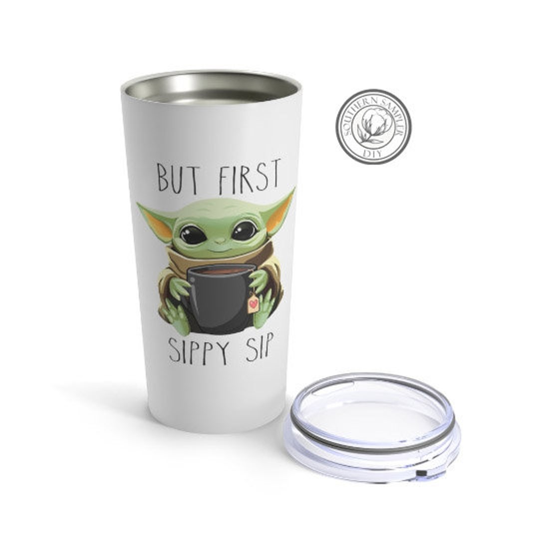 Yoda Mandalorian Star Wars but First Sippy Sip Coffee Tea - Etsy Israel