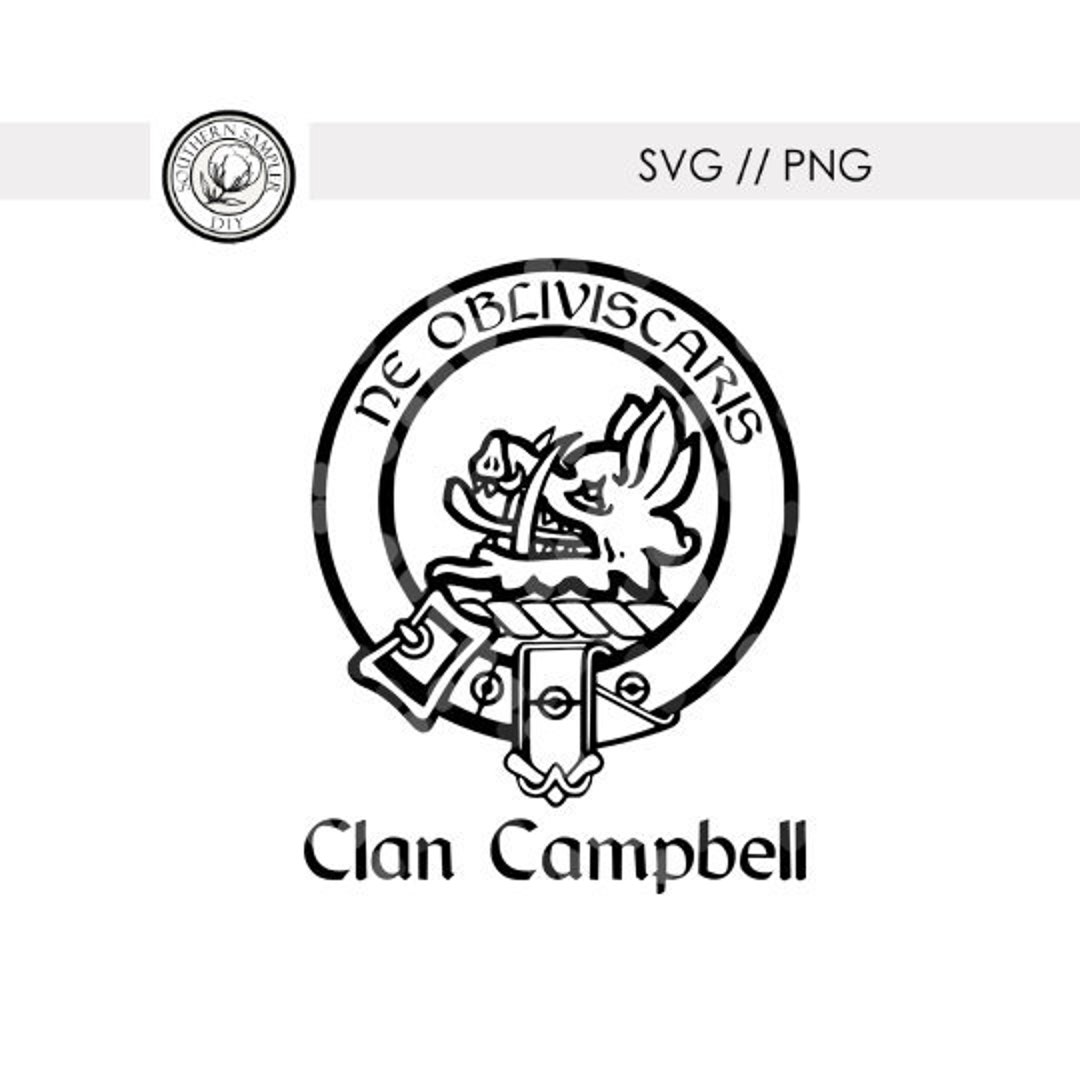 Clan Campbell Seal Crest Emblem / Ne Obliviscaris Svg Png Cut File