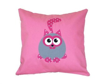 18"x18"  Pink 'Fat Cat'  Pillow COVER