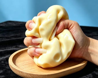 Jumbo Cheese Squishy, Långsamt Rising Squishy Leksak, Mjuk Squeeze Leksak, Stressavlastande Fidget Leksak, Söt Ost Squeeze Leksak