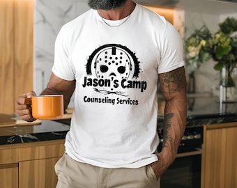 Jason's Camp Counseling Services Vektor SVG, PNG, EPS, Halloween-Kostüm t_Shirt Design Horrorfilm Jason Voorhees Freitag der 13te