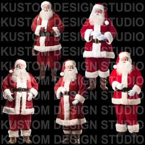 Vintage Santa,  High Resolution, PNG, Sublimation 5 Separate Files, Christmas Santas