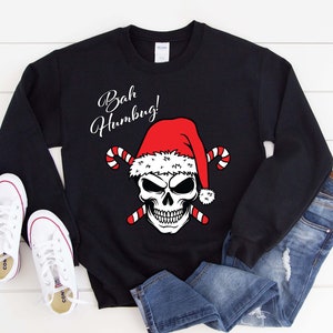 Skull with Santa Hat Bah Humbug, SVG, PNG, JPEG
