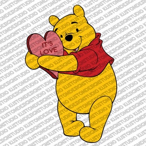 Winnie The Pooh It&#39;s Love , PNG, JPEG, SVG