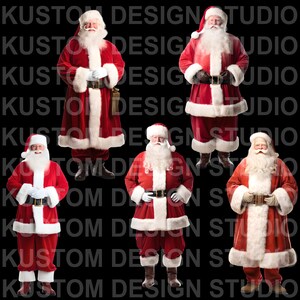 Vintage Santa,  High Resolution, PNG, Sublimation 5 Separate Files, Christmas Santas