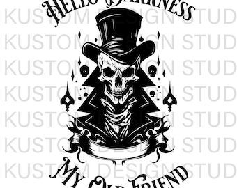 Hello Darkness My Old Friend  - Skull SVG, PNG,  PDF, Jpeg, T-shirt design