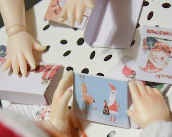 Printable - Christmas Pack - Cards - Envelopes - letter paper - gift box  | MSD & yosd - BJD / MH / Pullip | Diy