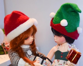 1/6 doll ~ PATTERN Christmas hat - Santa hat - Elf hat | BJD | YOSD | Tutorial | Diy