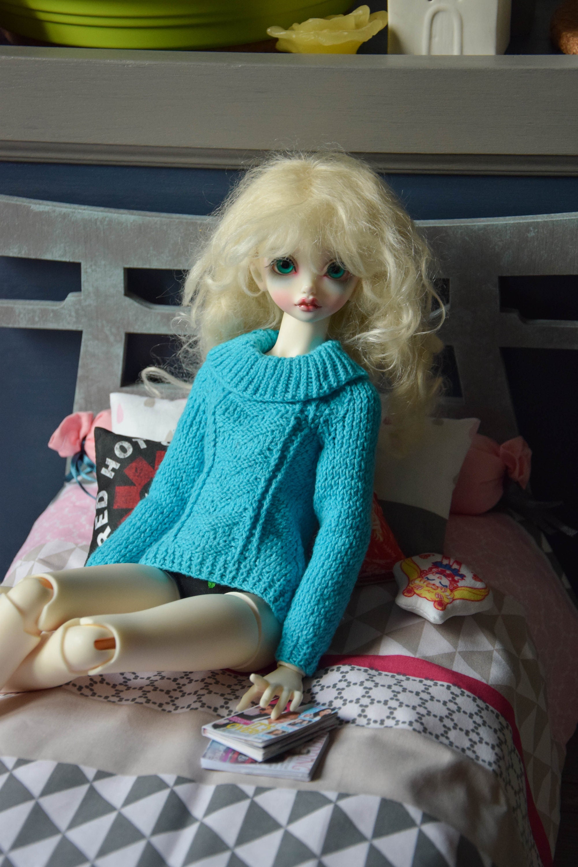 Knitting Pattern For MSD BJD Doll 40 42cm Cowl Neck Etsy Knitting Pattern For MSD BJD Doll 40 42cm Cowl Neck Etsy