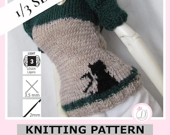 SD BJD Puffy Sleeve Sweater Knitting Pattern | 1/3 Scale Doll PDF (58–68cm) | Cozy diy Clothes | English & French