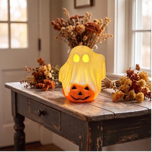 Plastic Halloween LED Candle Lights Ghost Pumpkin Skeleton Themed Decor for Warm Fall Evenings