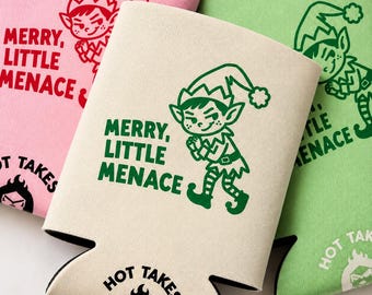Enfriador de latas navideño de Elfo de la Pequeña Amenaza