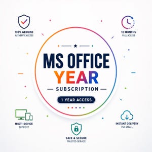 Office Suite 1 Year Subscription | Digital License | Instant Email Delivery | Multi Device Access | 12 Month Productivity Software