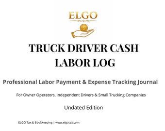 Logboek contante arbeid vrachtwagenchauffeur | Afdrukbare pdf | Uitgaventracker | Logboek eigenaar machinist | Recordboek vrachtwagenvervoer