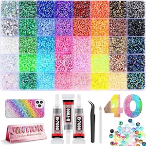 Resin Rhinestone Bedazzling Kit | Flatback Crystal Gems for Diamond Art & Craft Decoration | DIY Craft Supplies
